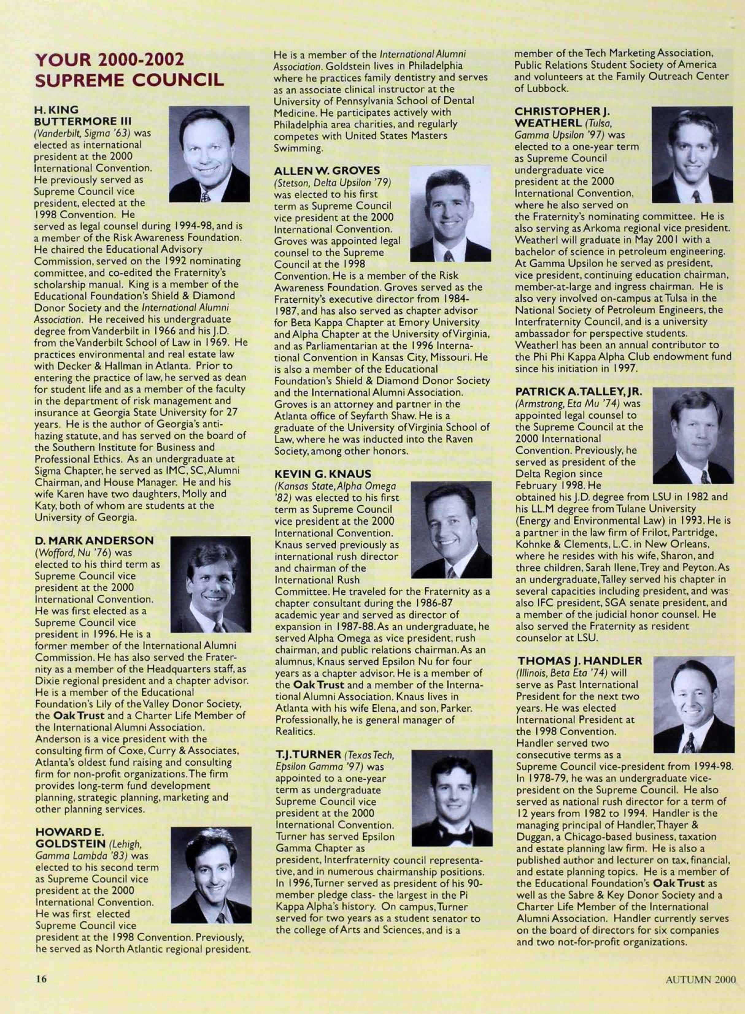 Your 2000-2002 Supreme Council